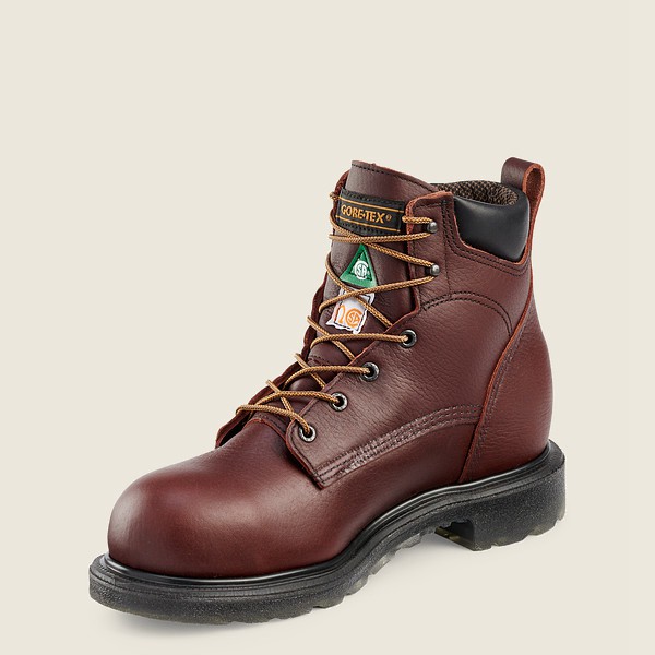 Red Wing Safety Boots Mens Burgundy - Supersole® 2.0 - 6-inch Waterproof Csa Toe - 1398764-GH